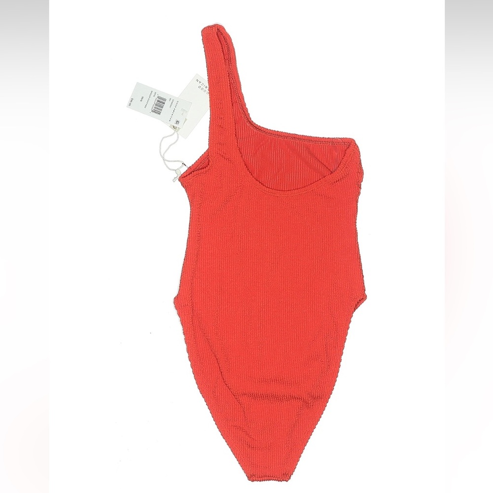 Good American Always Fits One Shoulder One Piece Swimsuit Poppy Red NWT Size XS - Picture 5 of 10